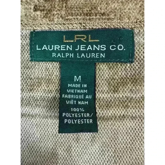 LRL Lauren Jeans Co Women’s Aztec Southwestern Mesh Ruffle LongSleeve Top Medium - Picture 2 of 12